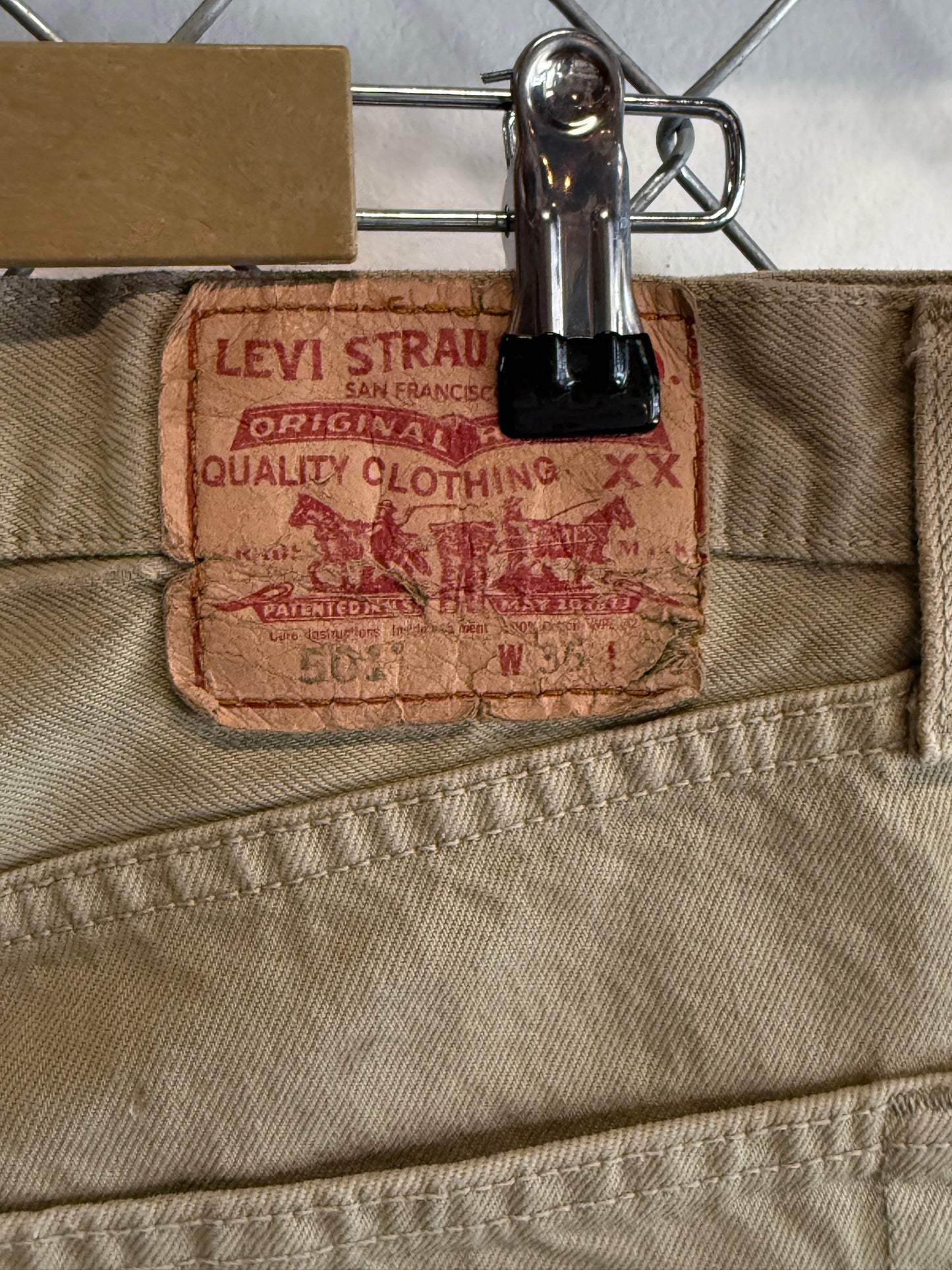 Vintage Levi's Light Brown 501 Button Fly Denim Jeans Size 35x28