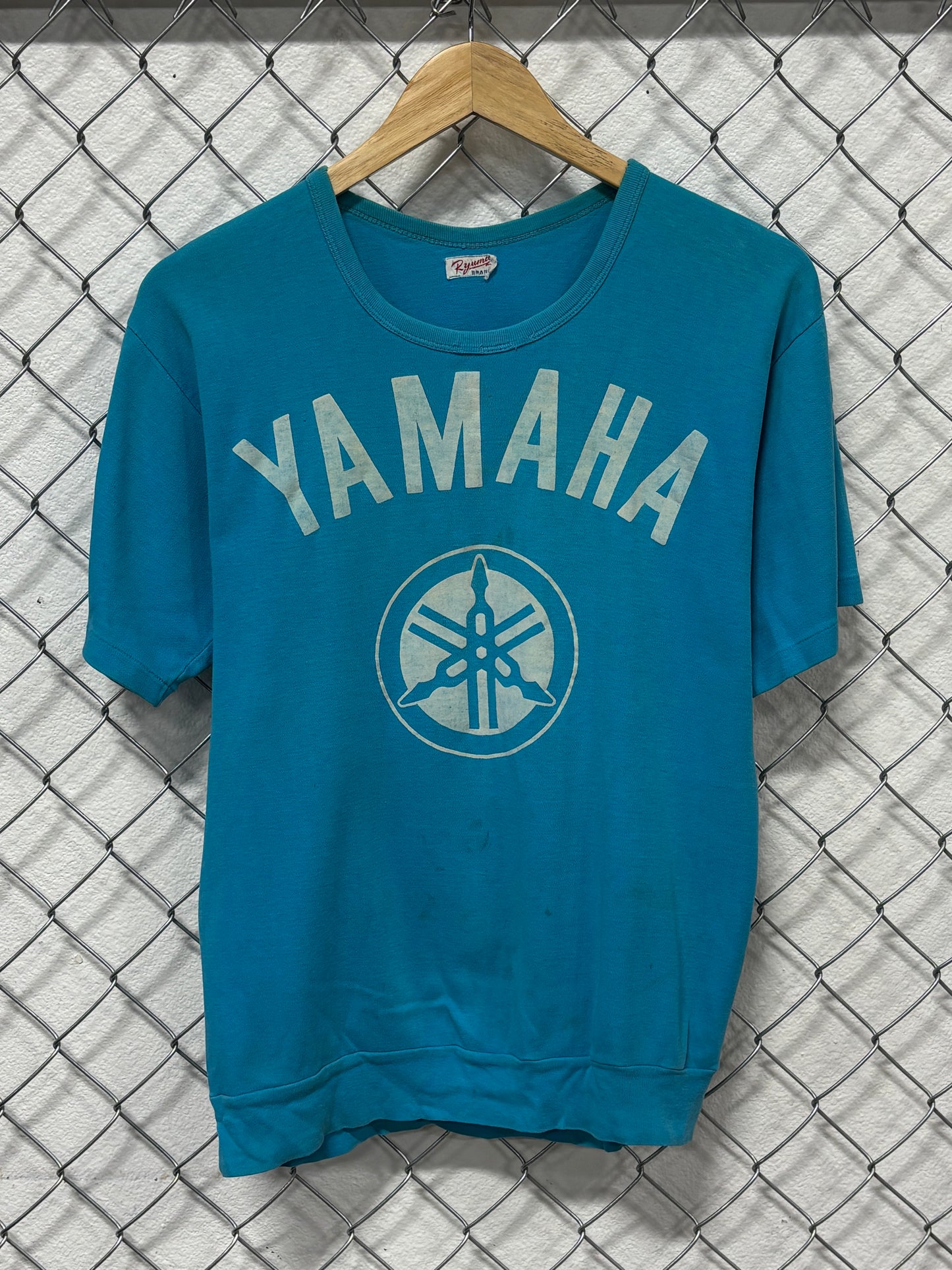 Vintage 80's Yamaha Logo Blue Graphic Tee Size Large