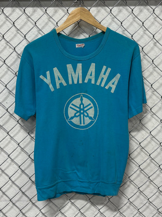 Vintage 80's Yamaha Logo Blue Graphic Tee Size Large