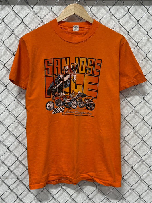 Vintage 80's American Motocross San Jose Mile Graphic Tee Size Large