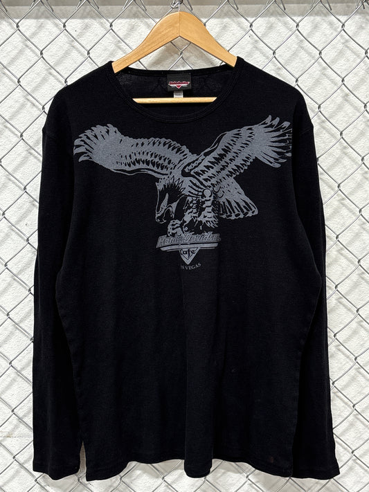 Harley Davidson Eagle Big Print Thermal Long Sleeve Shirt Size XXL
