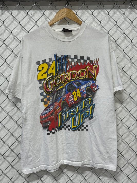 Vintage Jeff Gordon Fired Up NASCAR Big Print Racing Tee Size Large