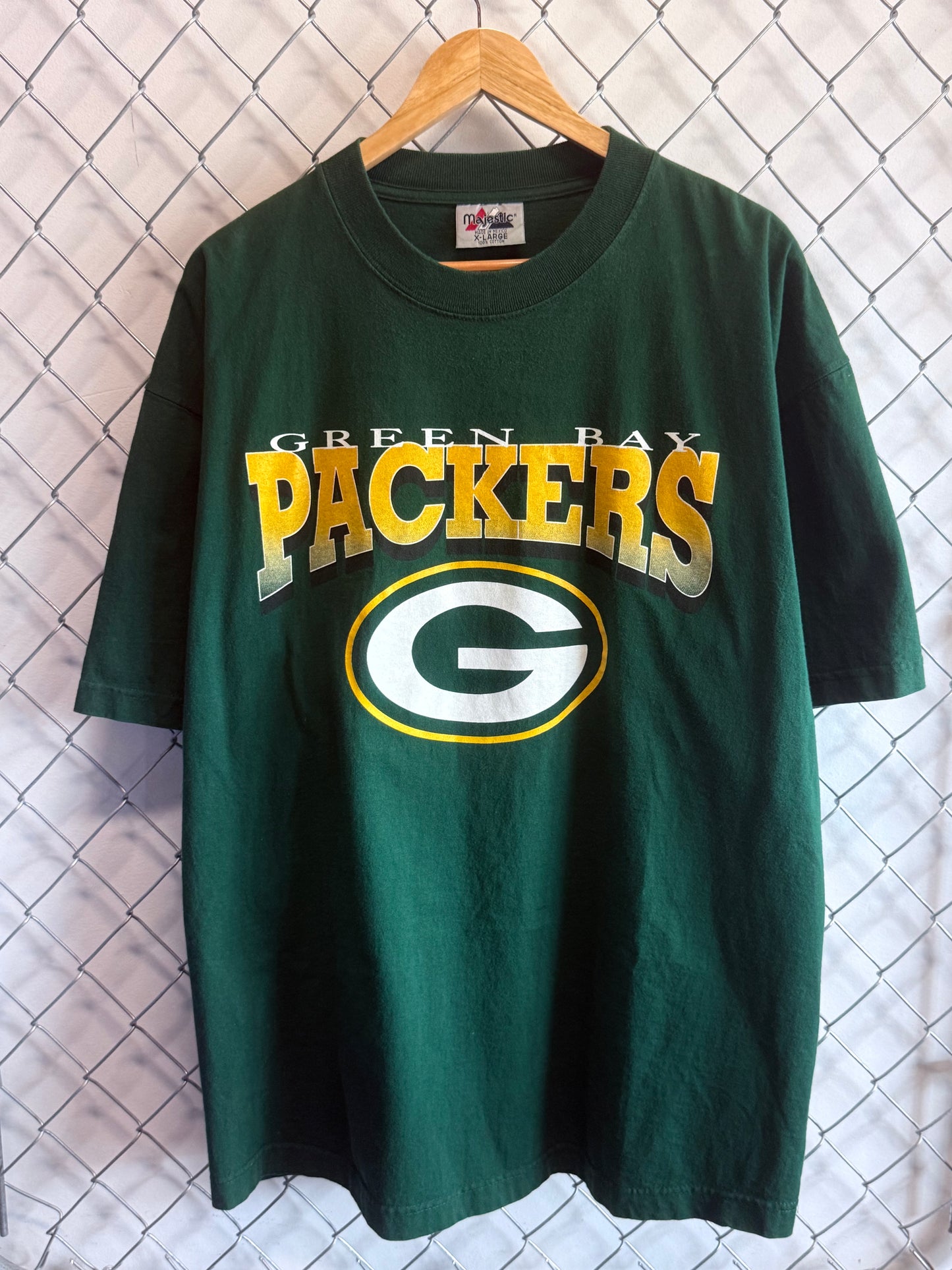 Vintage Green Bay Packers NFL Logo Graphic Tee Size XL