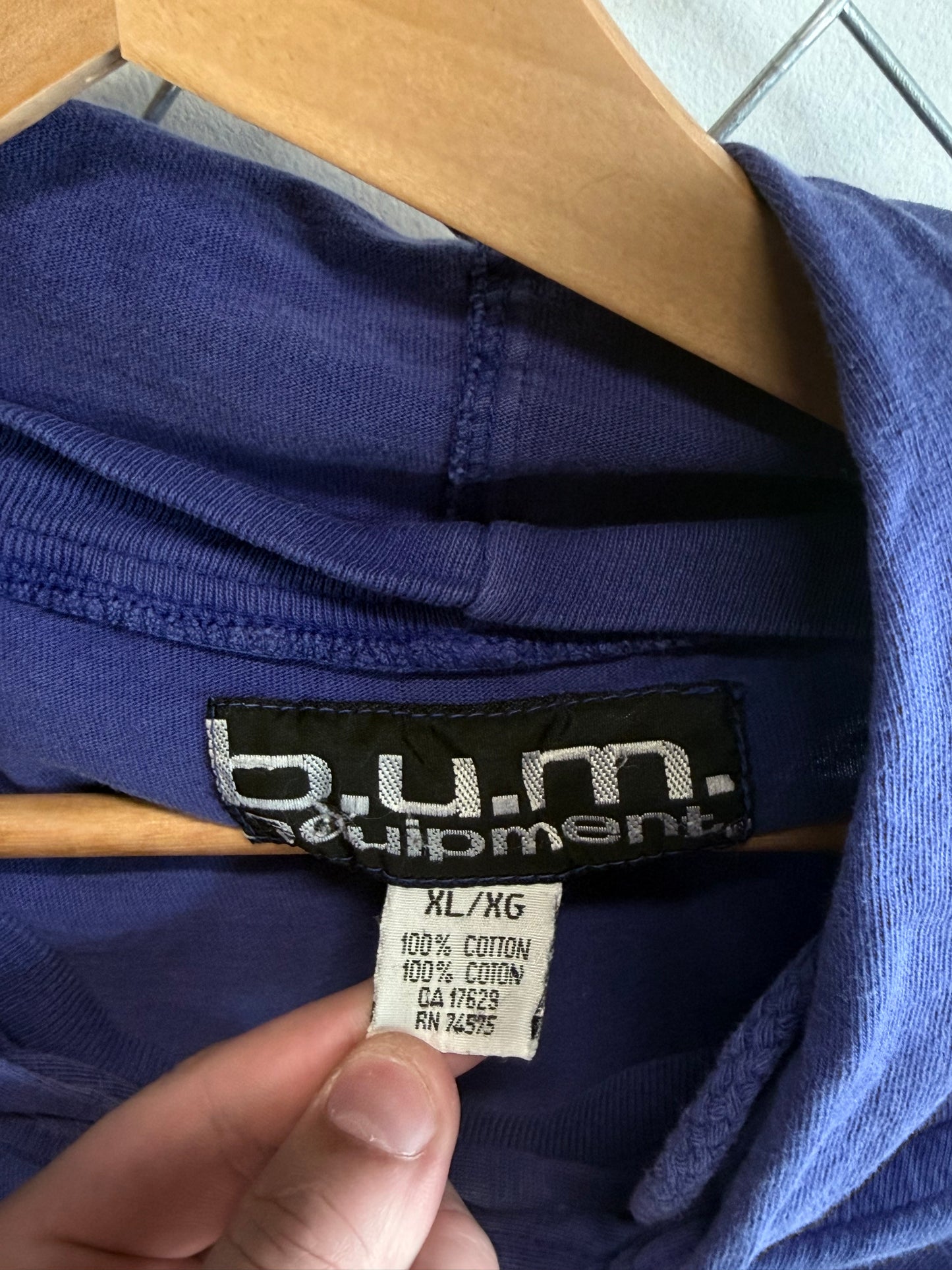 Vintage 90's BUM Equipment Hoodie Shirt Size XL