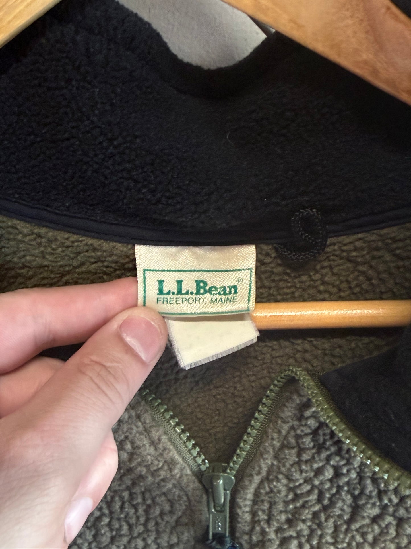 Vintage LL Bean Brown Fleece Zip Sweater Size XL