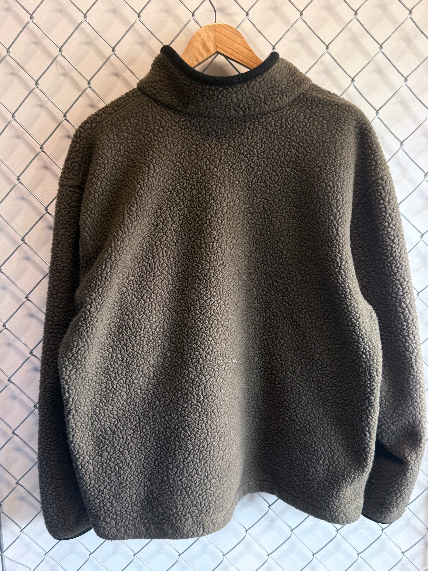 Vintage LL Bean Brown Fleece Zip Sweater Size XL