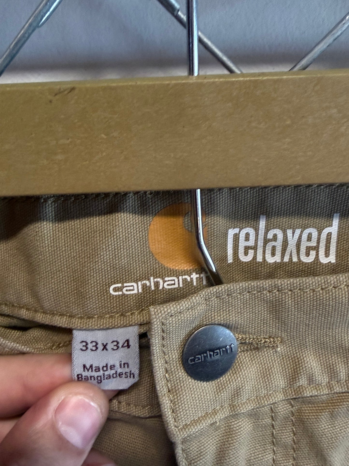 Carhartt Relaxed Fit Light Brown Carpenter Pants Size 33x31
