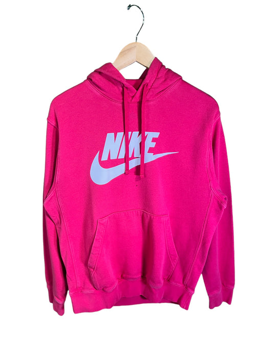 Nike Classic Swoosh Futura Logo Pink Hoodie Size Small