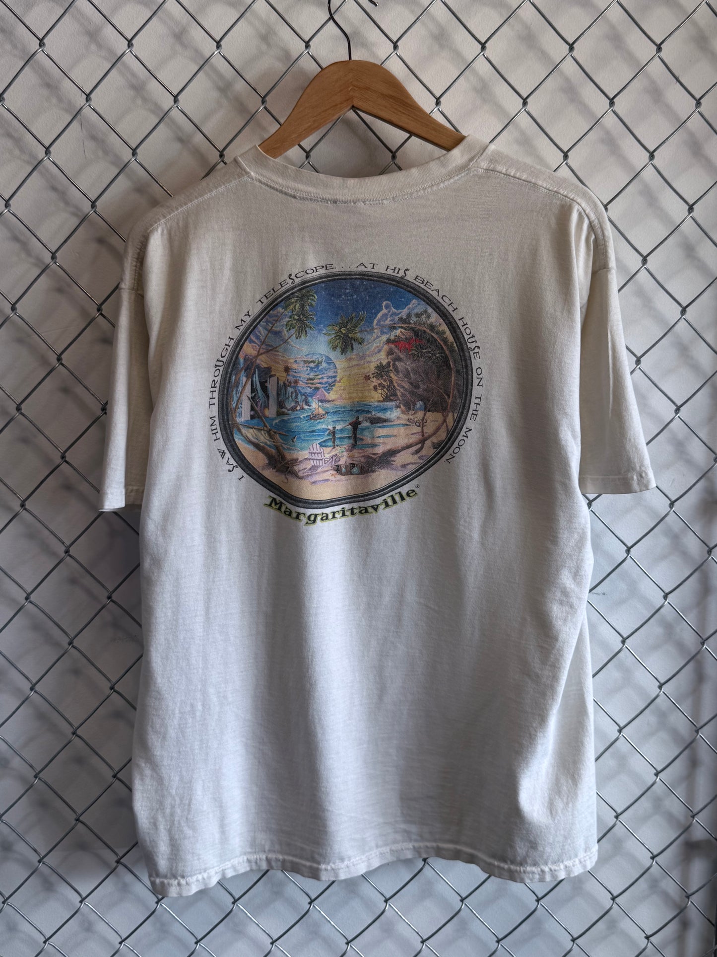 Vintage Y2K Margaritaville Telescope Beach Graphic Tee Size XL