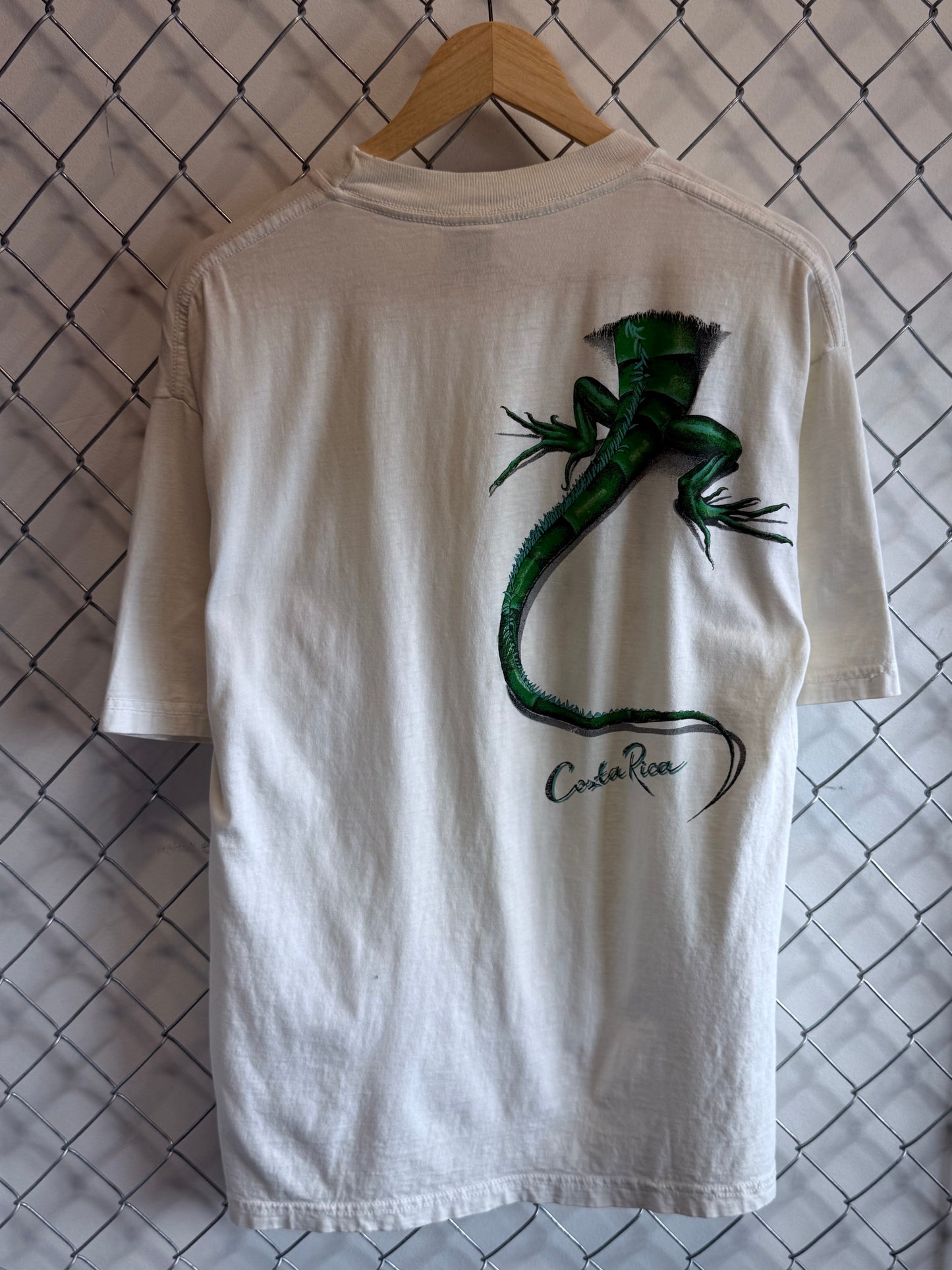 Vintage Iguana Costa Rica Double Sided Nature Graphic Tee Size Large