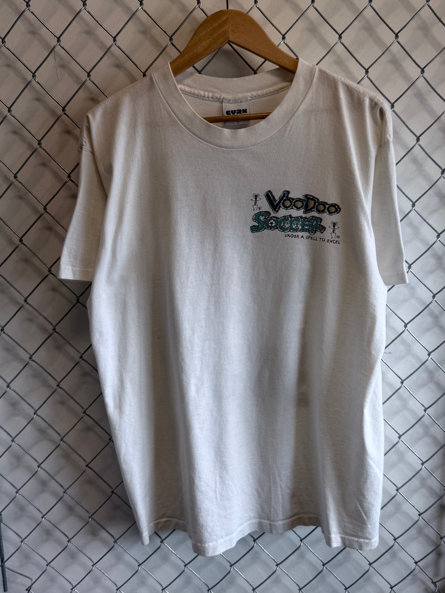 Vintage 90's Voodoo Soccer Under a Spell Graphic Tee Size Large