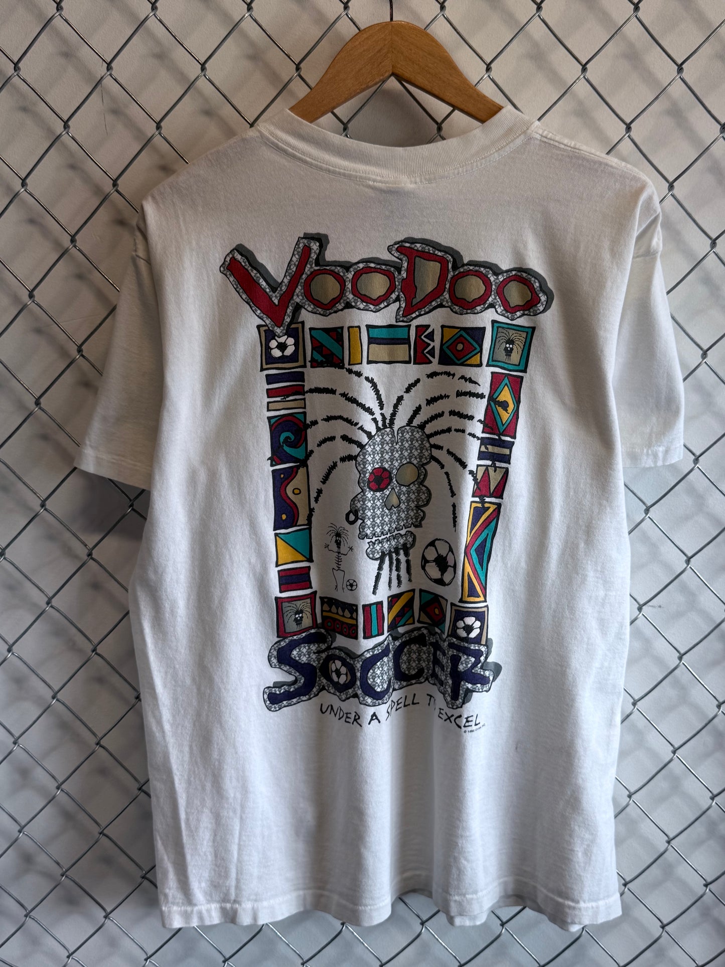 Vintage 90's Voodoo Soccer Under a Spell Graphic Tee Size Large