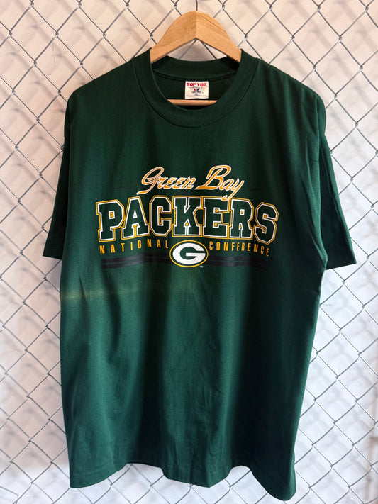 Vintage 90's Green Bay Packers NFL Logo Graphic Tee Size XL