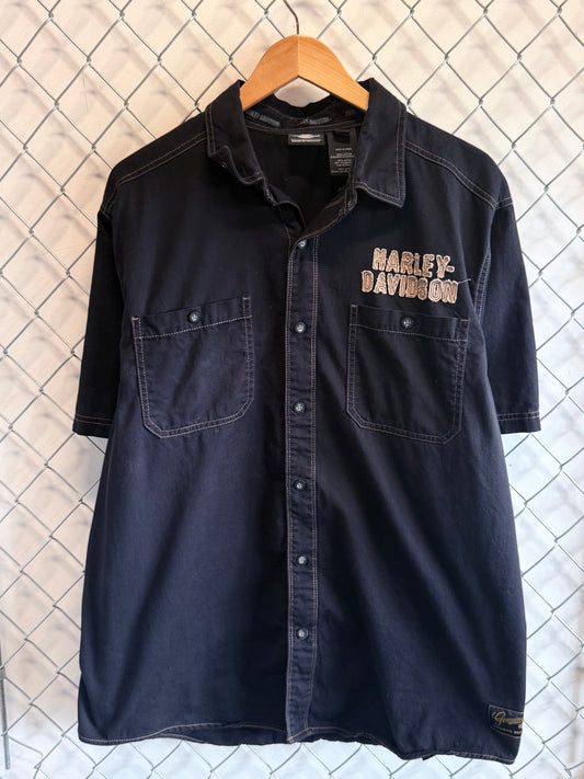 Harley Davidson Mechanic Style Short Sleeve Shirt Size XL