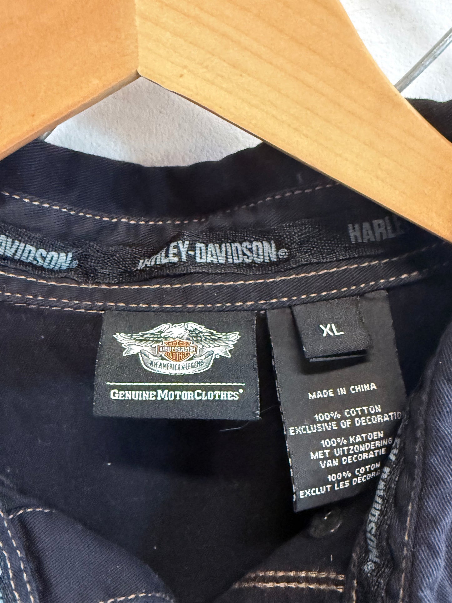 Harley Davidson Mechanic Style Short Sleeve Shirt Size XL