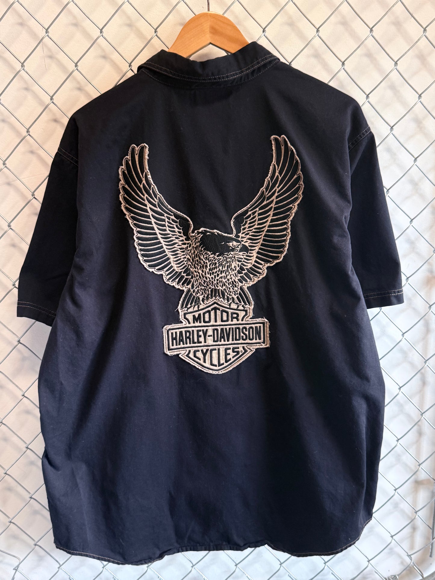 Harley Davidson Mechanic Style Short Sleeve Shirt Size XL