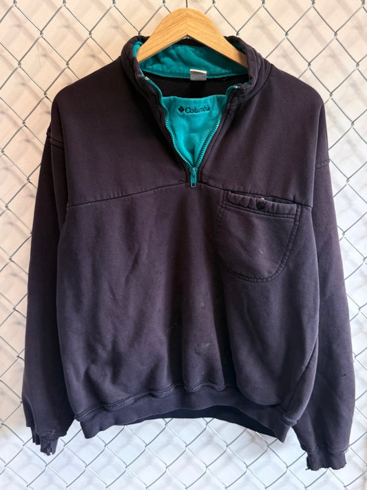 Vintage Columbia Two Tone Quarter Zip Sweater Size Medium