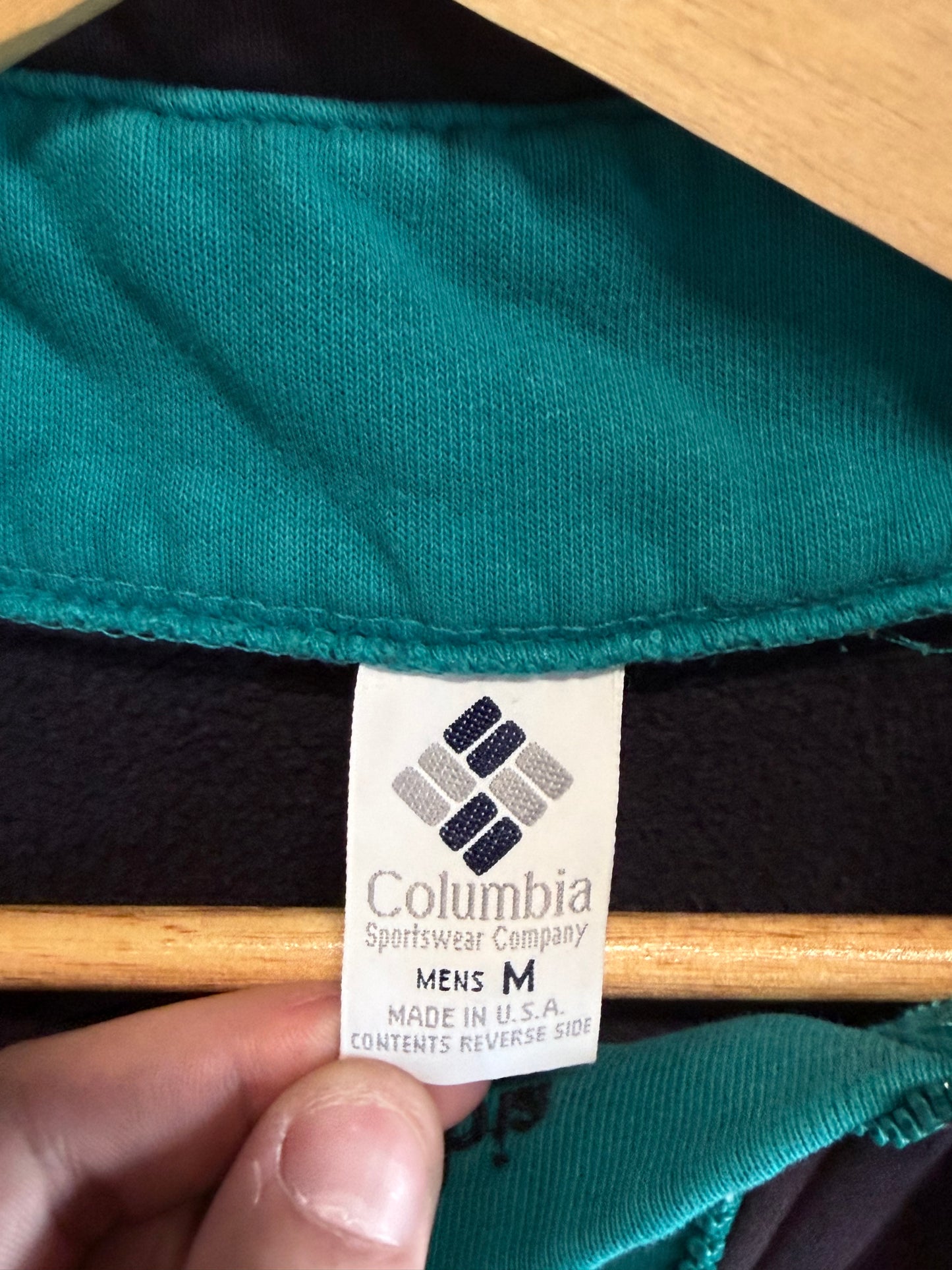Vintage Columbia Two Tone Quarter Zip Sweater Size Medium