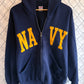 Vintage 90's US Navy Blue Lightweight Zip Up Hoodie Size Medium