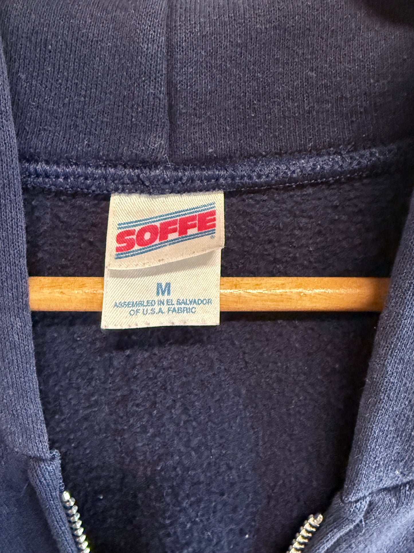 Vintage 90's US Navy Blue Lightweight Zip Up Hoodie Size Medium