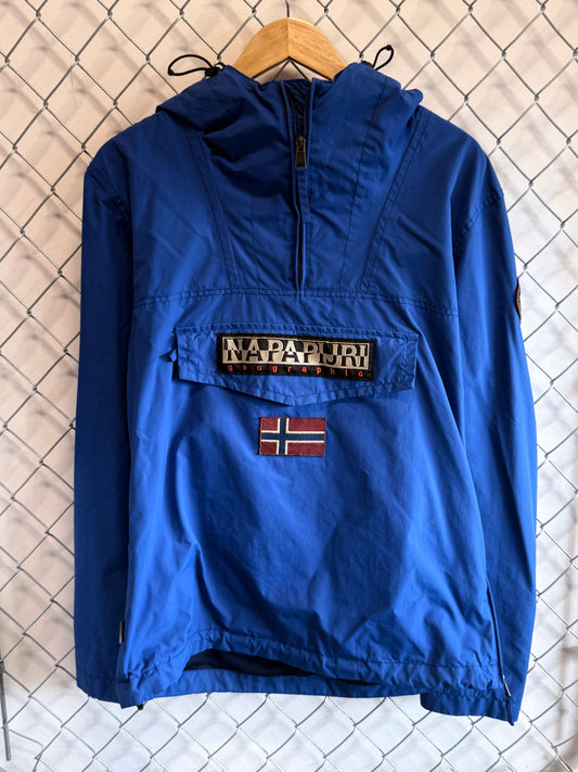 Vintage Naparijri Geographic Anatarctic Blue Anorak Jacket Size Large