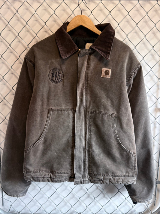 Vintage Carhartt J22 Chocolate Brown Workwear Zip Up Jacket Size XL