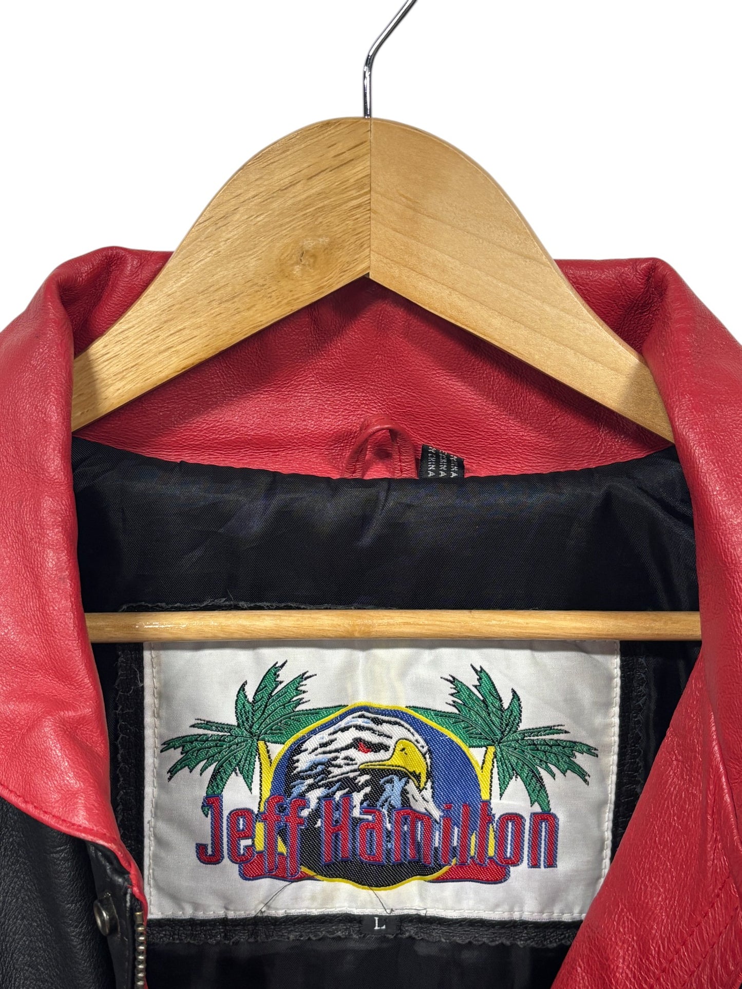 Vintage 1997 Jeff Hamilton Chicago Bulls NBA Champs Leather Jacket Size Large