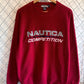 Vintage 90's Nautica Competition Red Crewneck Sweater Size Medium