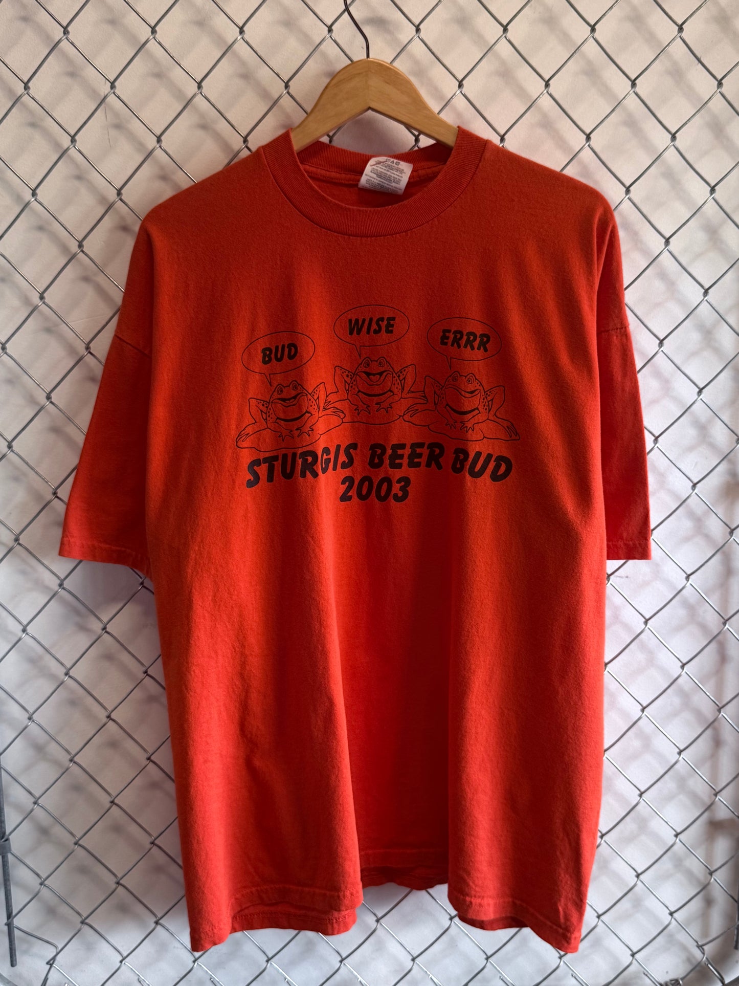 Vintage Y2K Budweiser Sturgis Biker Rally Frogs Graphic Tee Size XL