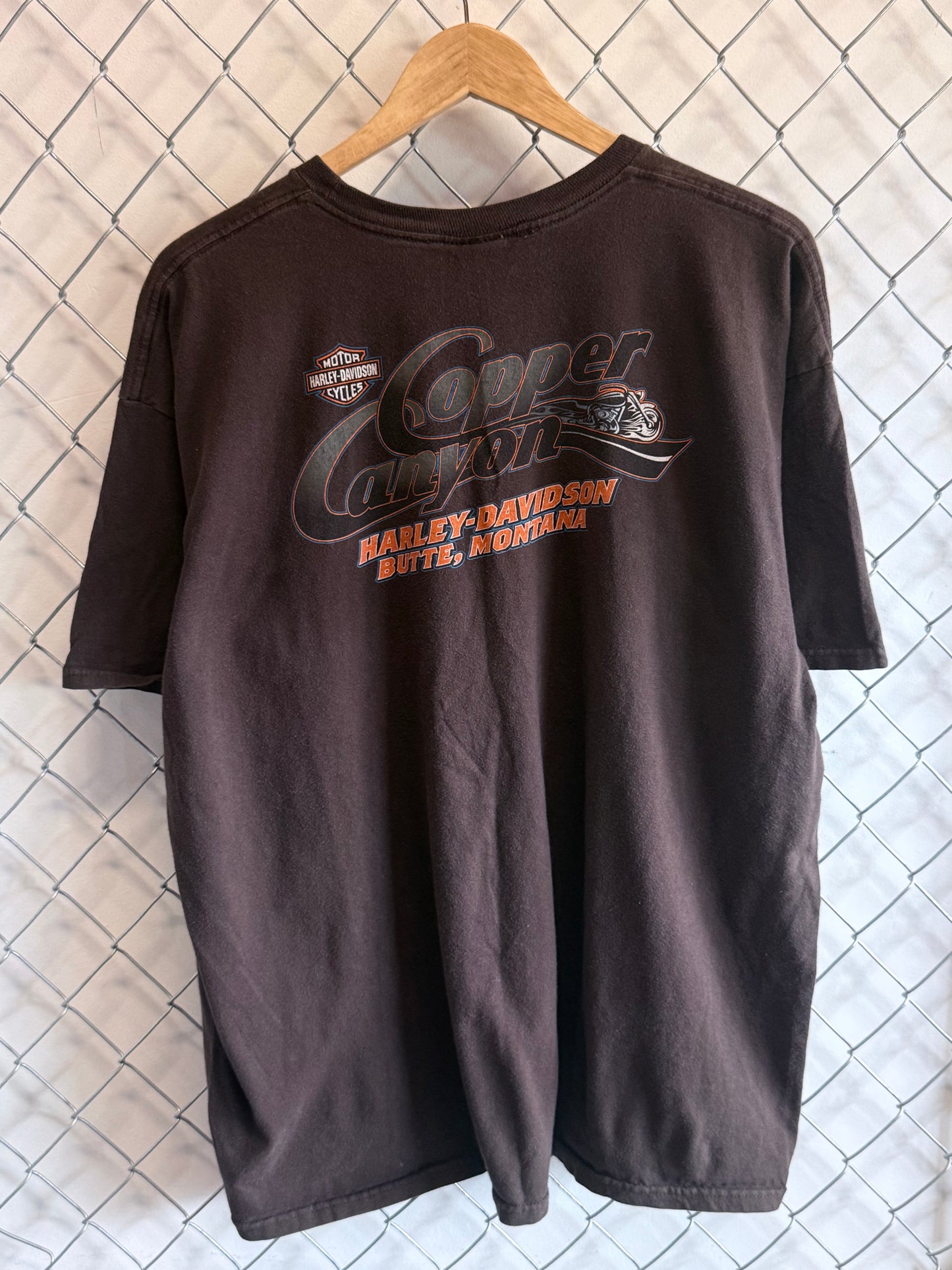 Harley Davidson Copper Canyon Butte Montana Biker Tee Size XL