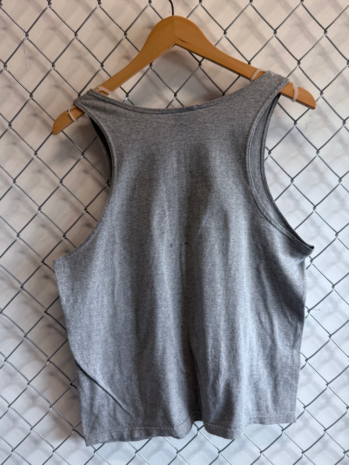 Vintage 90's Nike Grey Small Swoosh Tank Top Shirt Size XL