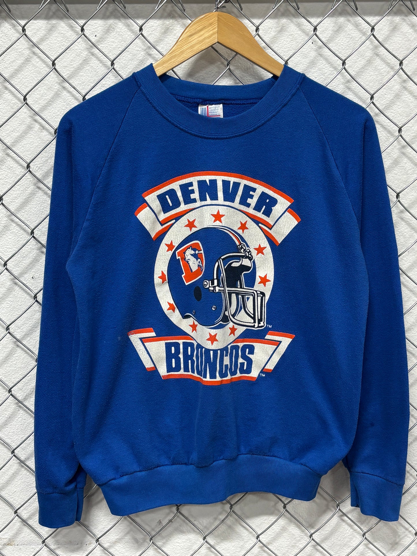 Vintage 80's Denver Broncos NFL Helmet Logo Sweater Size Medium