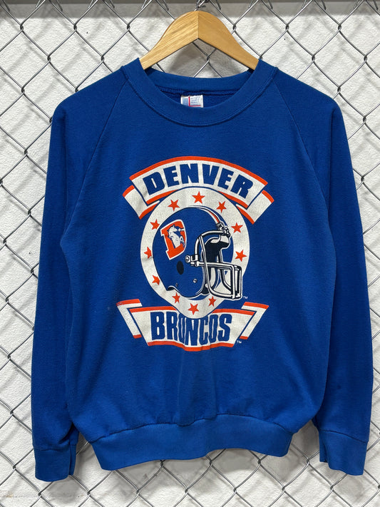 Vintage 80's Denver Broncos NFL Helmet Logo Sweater Size Medium