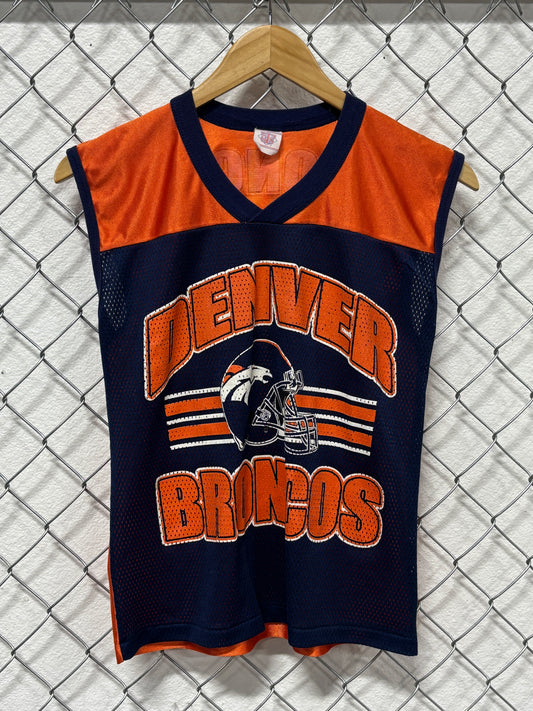 Vintage Denver Broncos Cut Off Football Jersey Style Shirt Size Medium