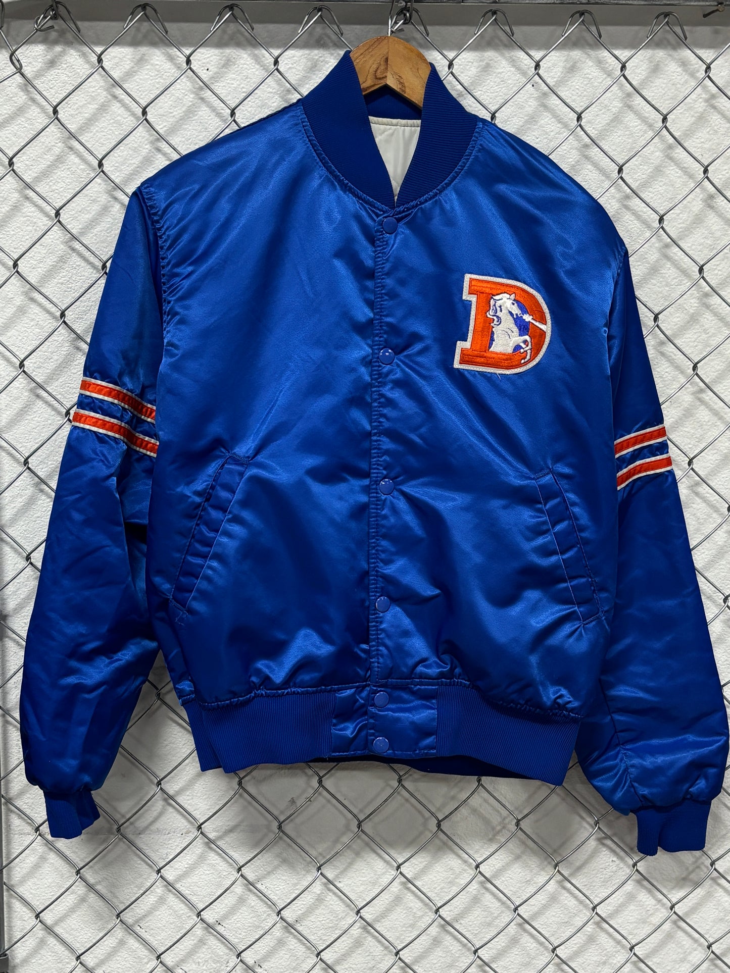Vintage 90's Starter Denver Broncos Satin Bomber Jacket Size Medium