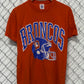 Vintage 90's Logo 7 Denver Broncos NFL Helmet Football Tee Size Large