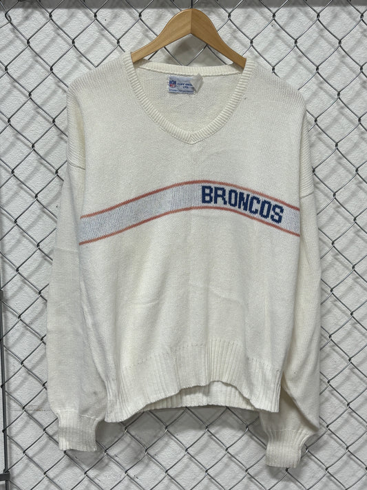 Vintage 90's Cliff Eagle Denver Broncos NFL Knit Sweater Size Medium