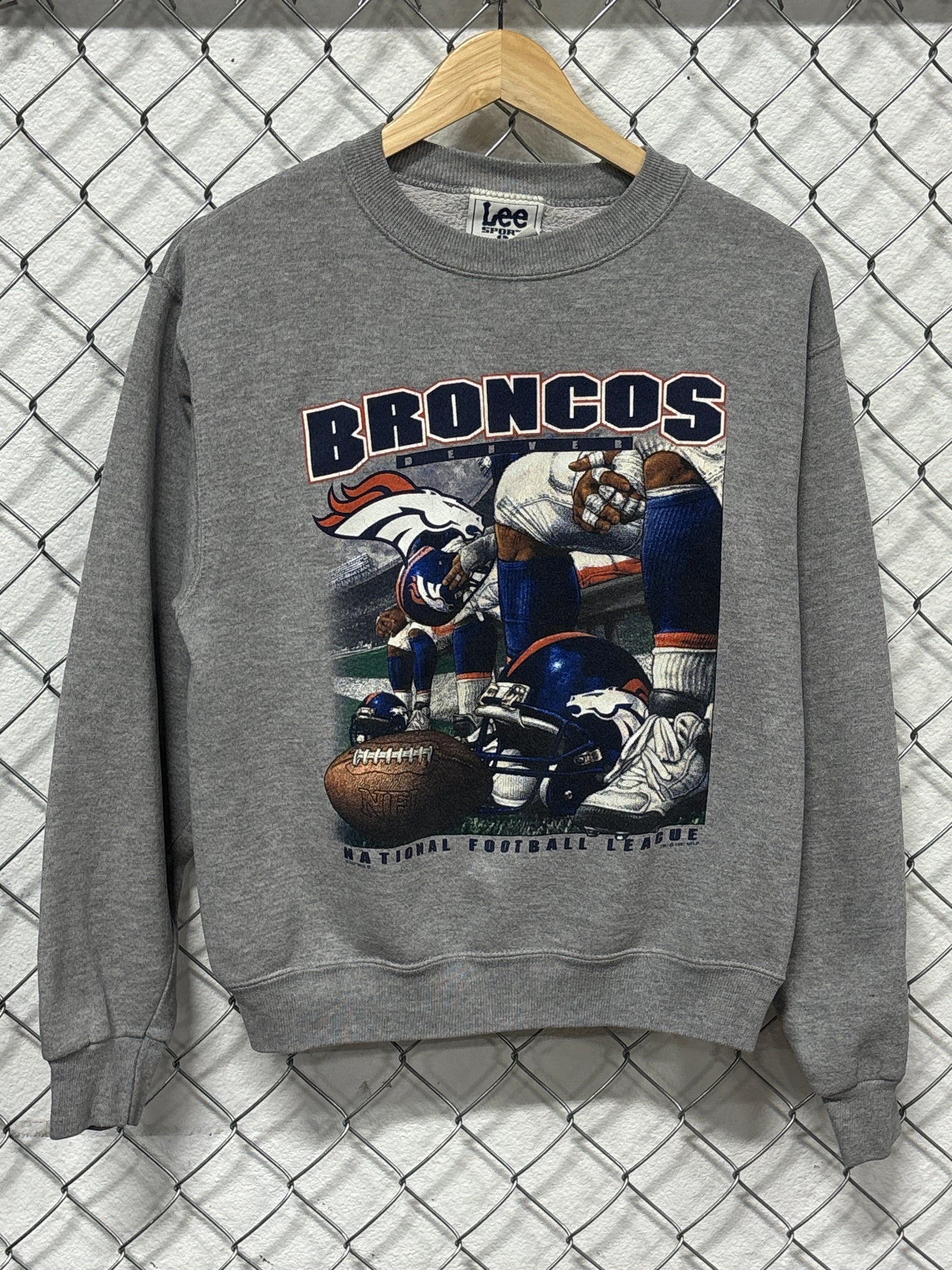 Vintage 90's Denver Broncos Sideline Graphic Football Sweater Size Large