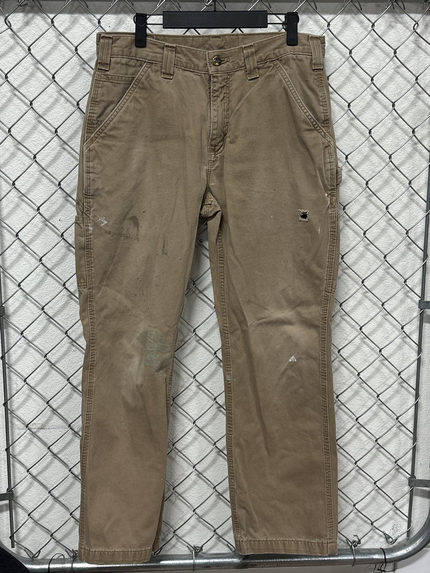 Carhartt Light Brown Distressed Carpenter Pants Size 32x28