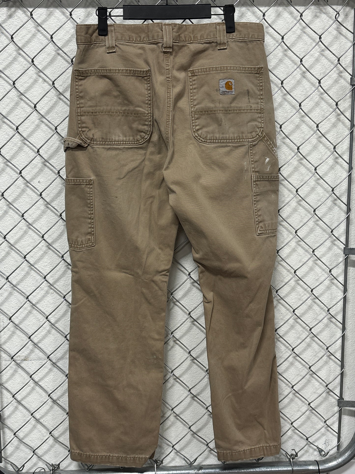 Carhartt Light Brown Distressed Carpenter Pants Size 32x28