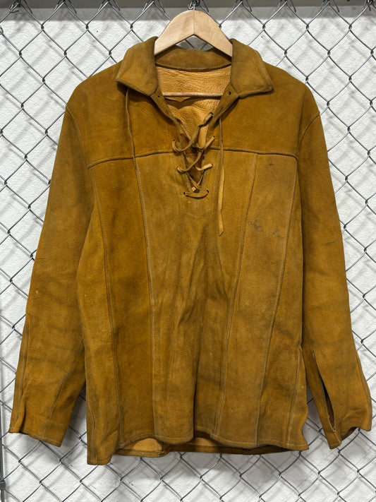Vintage 70's Buckskin Leather Suede Brown Jacket Size Large