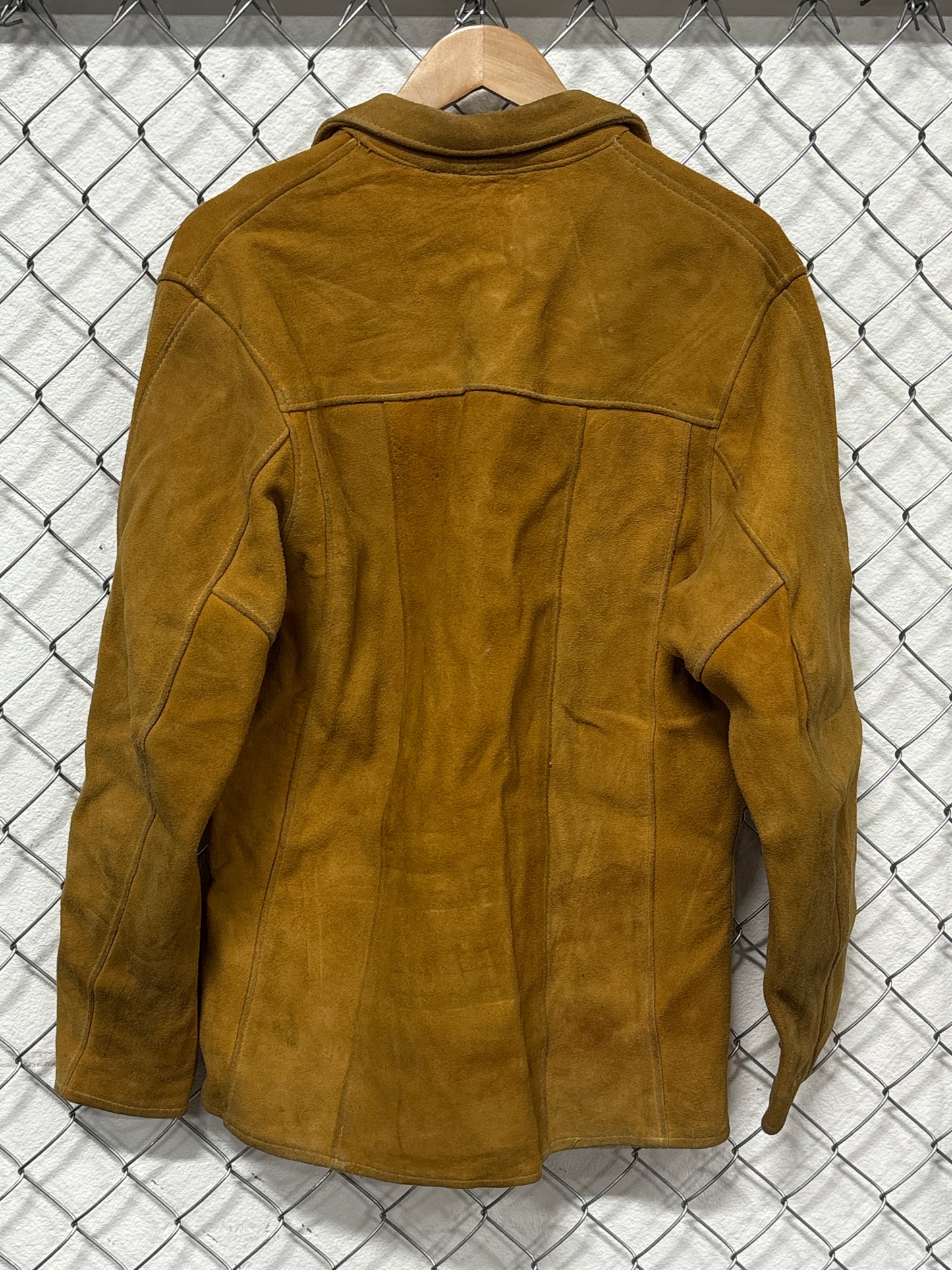 Vintage 70's Buckskin Leather Suede Brown Jacket Size Large