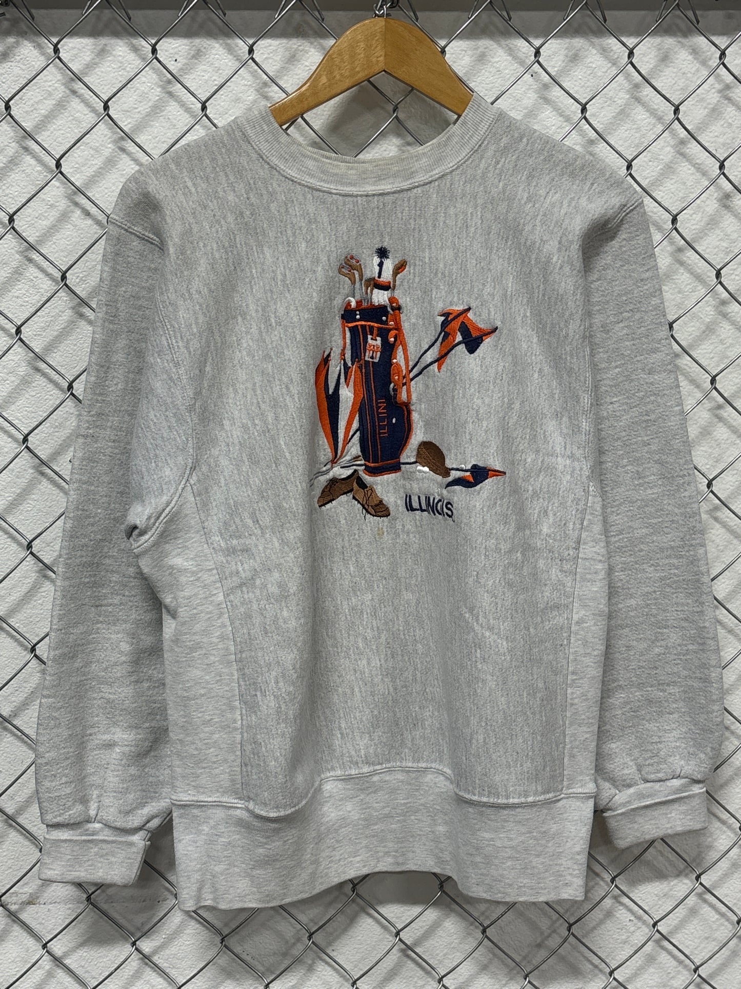 Vintage Illinois Illini Golf Team Collegiate Crewneck Sweater Size Medium
