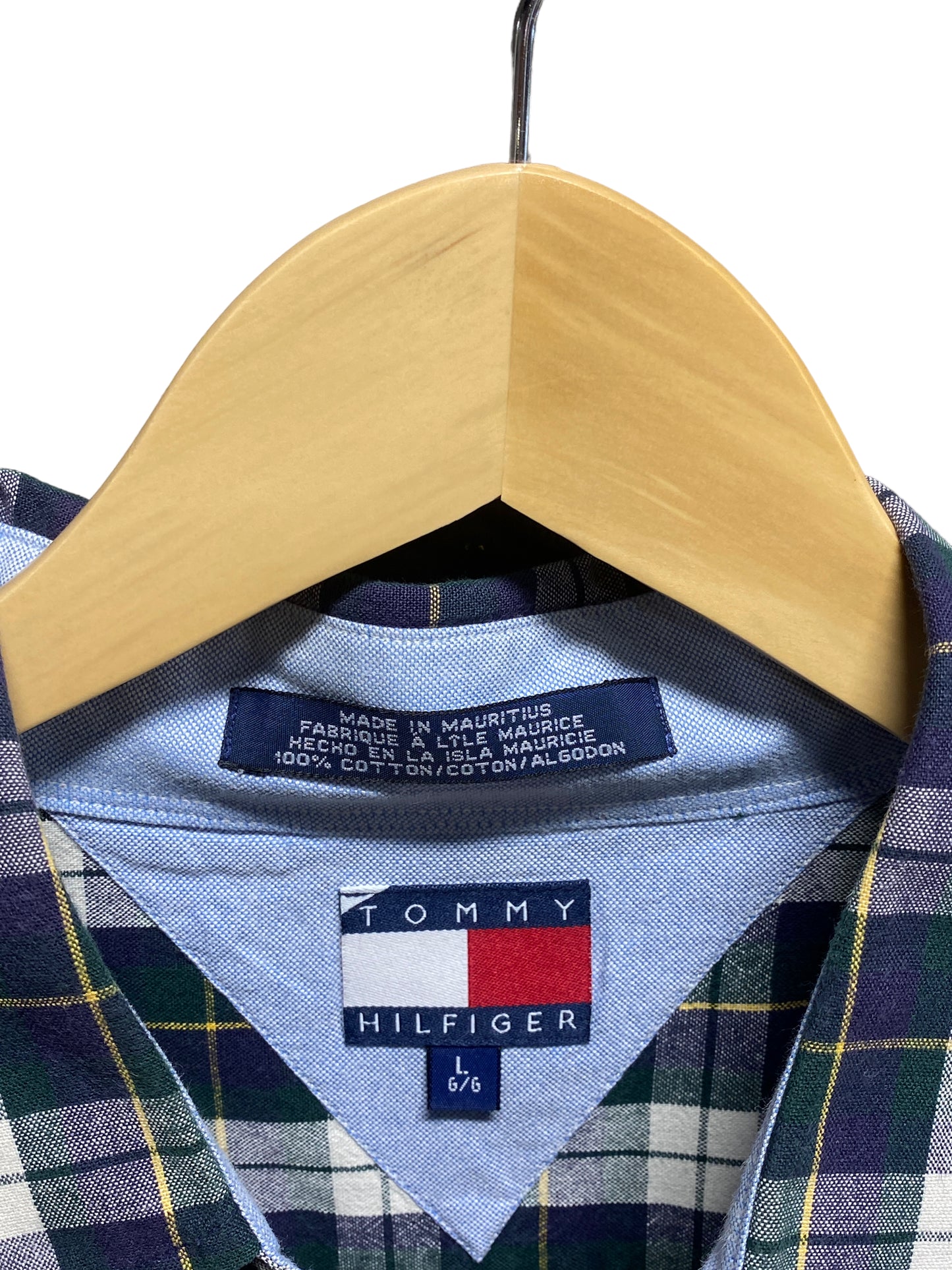 Vintage Tommy Hilfiger Plaid Button Up Shirt Size Large