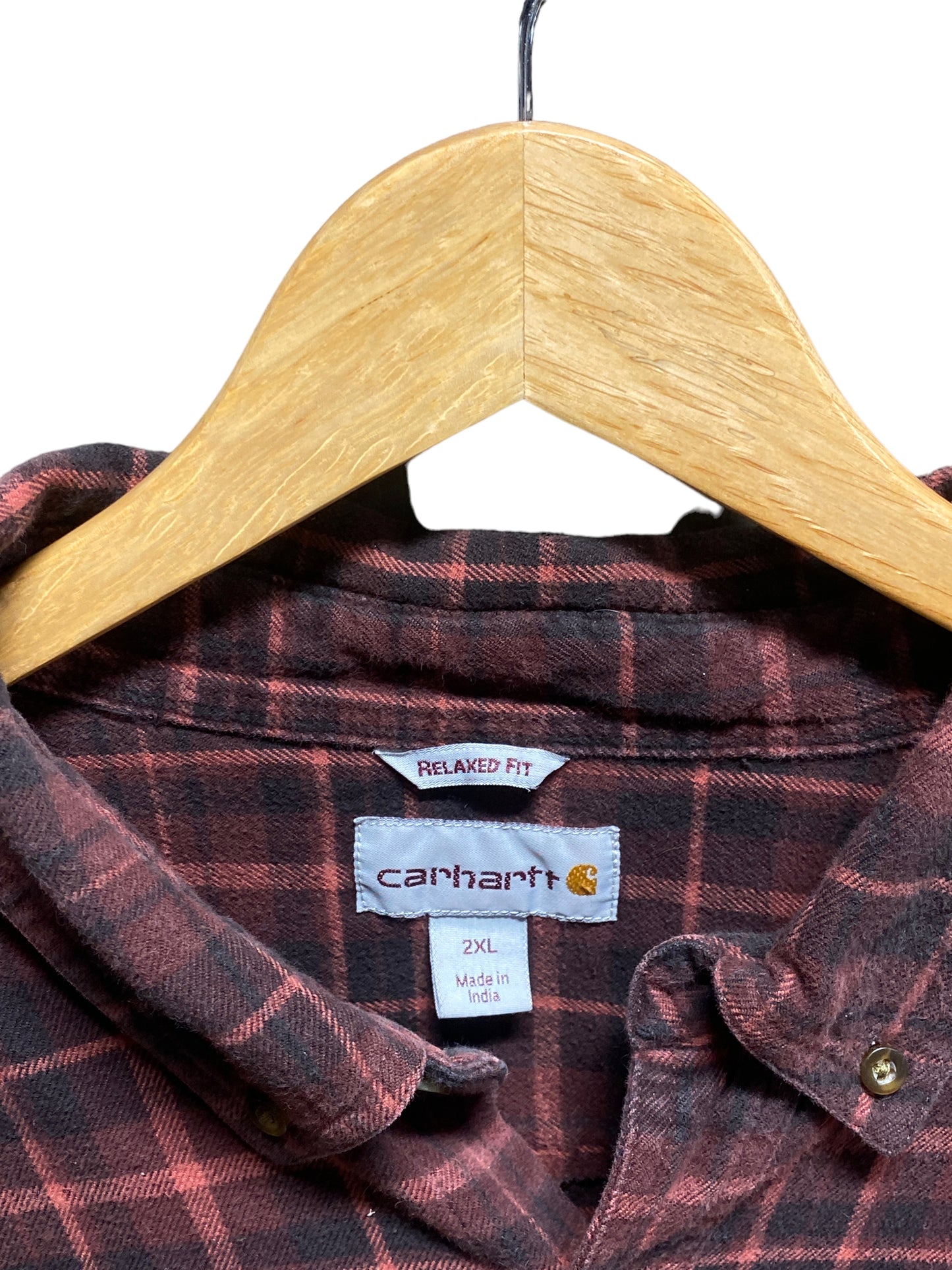 Carhartt Plaid Pattern Button Up Work Shirt Size XXL