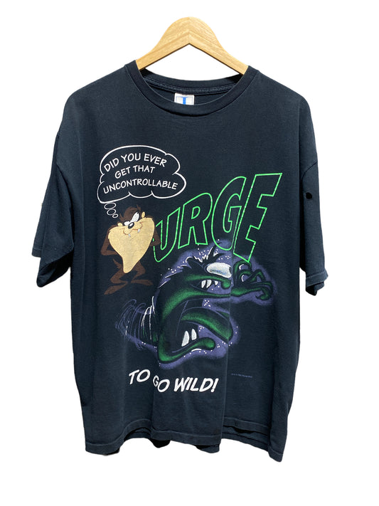 Vintage 1992 Taz Urge to Go Wild Looney Tunes Tee Jostens Tag Size XL