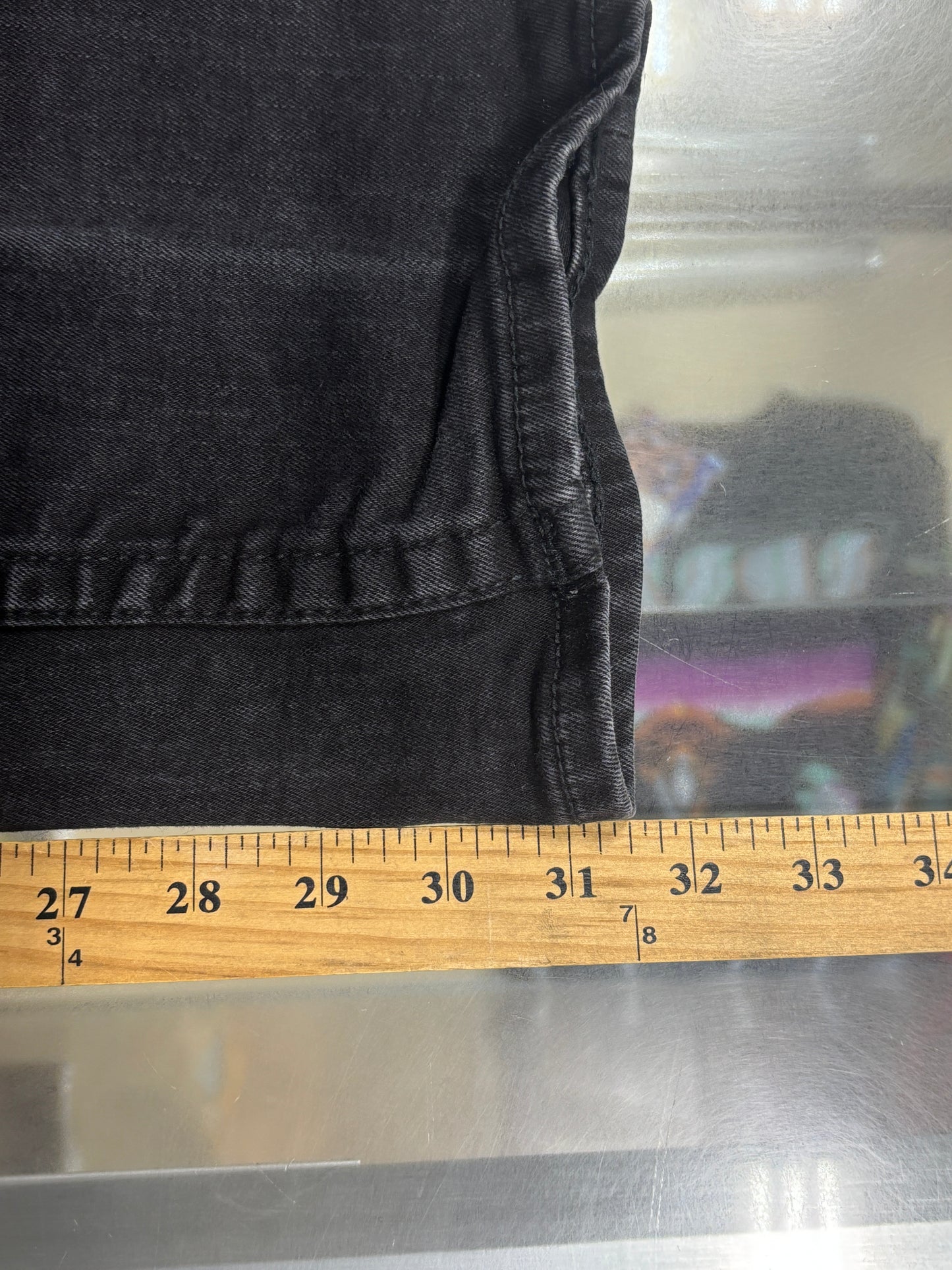 True Religion Black Straight Leg Denim Jeans Size 36x32