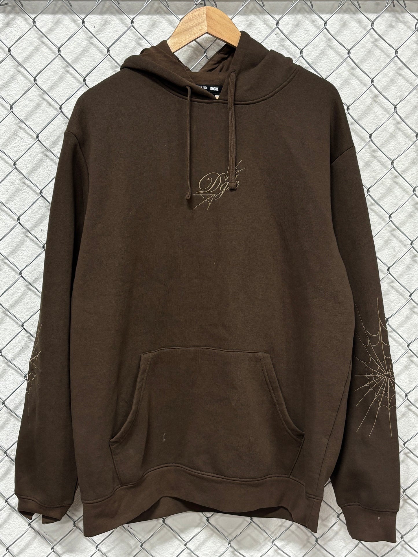 DGK Brown Spiderweb Hoodie Size XL