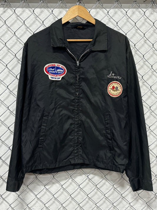 Vintage Chevrolet Corvette Black Windbreaker Jacket Size XL