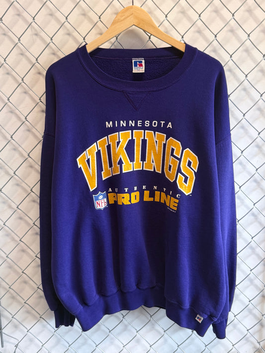 Vintage 90's Russell Athletics Vikings Pro Line Crewneck Sweater Size XXL